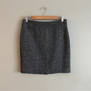 Banana Republic Wool Gray Herringbone Midi Skirt 6